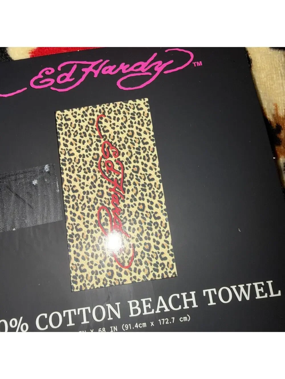 Ed Hardy Beach Towel 36x68 Leaped Print NWT